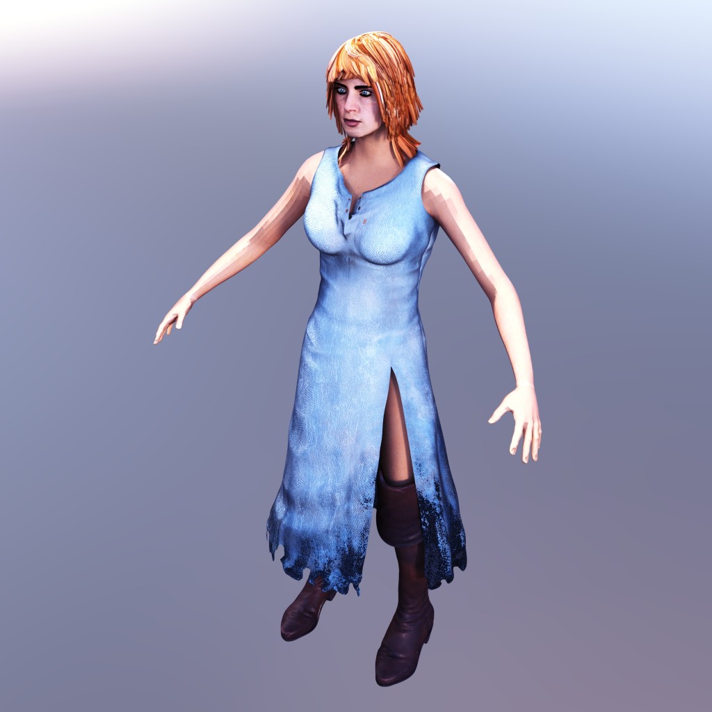 Woman in Blue Dress preview image 1
